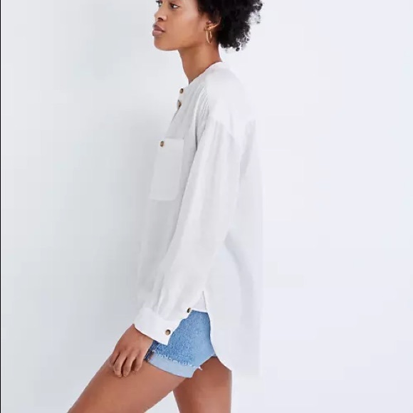 Madewell Linen-Blend Novella Popover Tunic Top - Picture 2 of 5